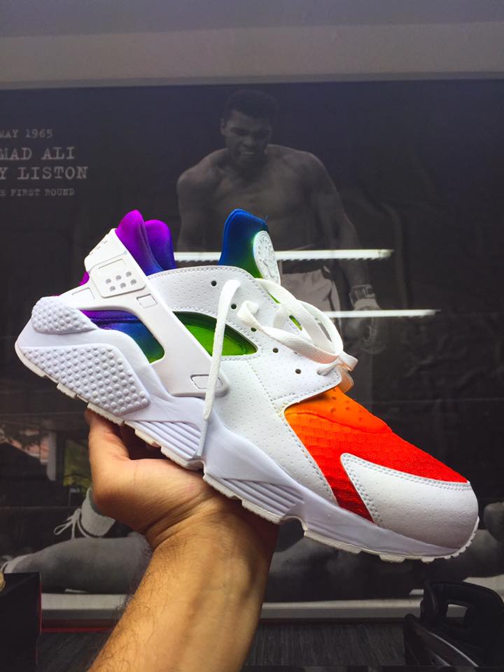 all white huaraches customized